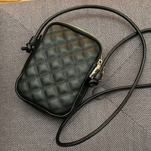 NWOT Black Quilted Crossbody Bag